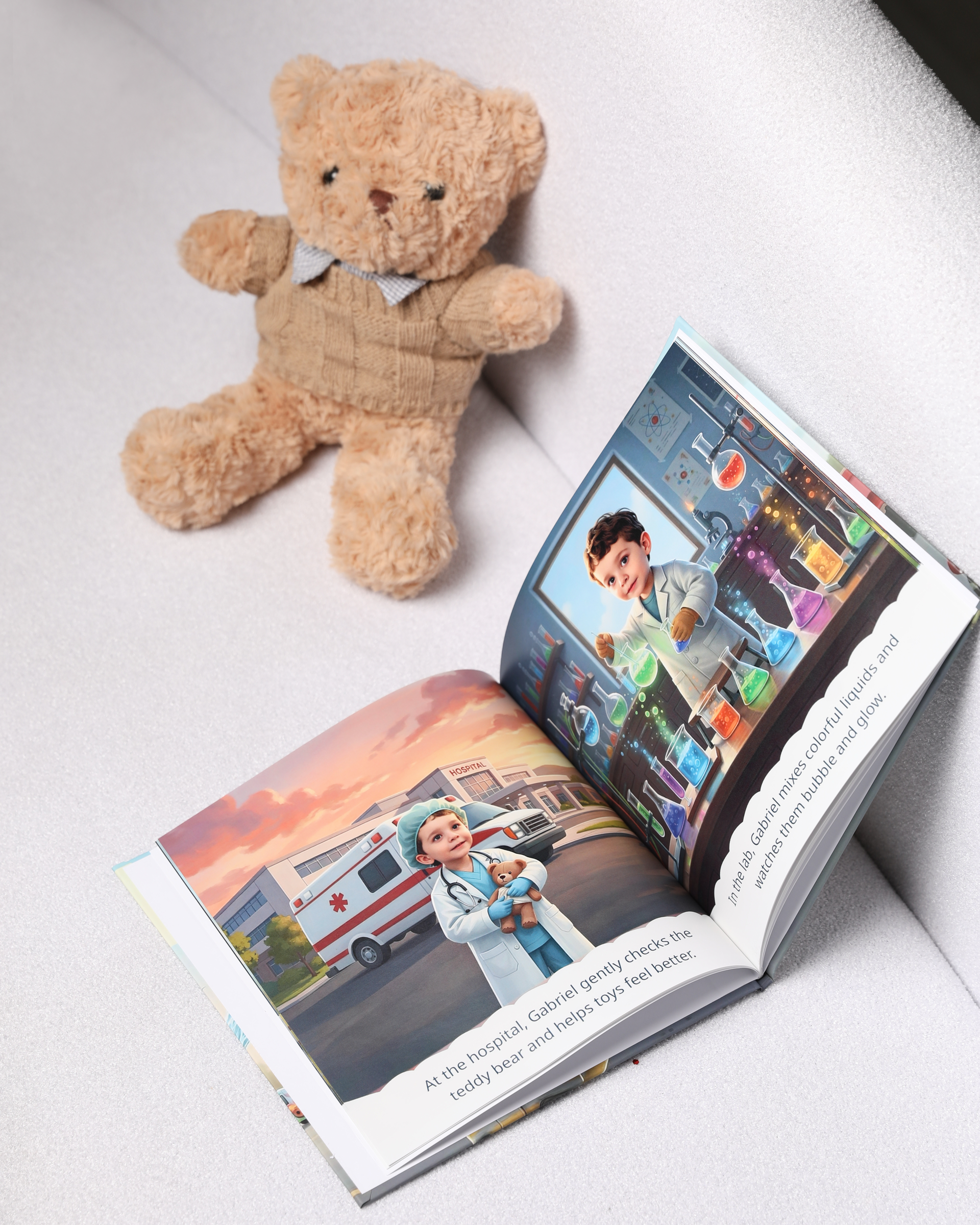 Mematime personalized children's book on desk